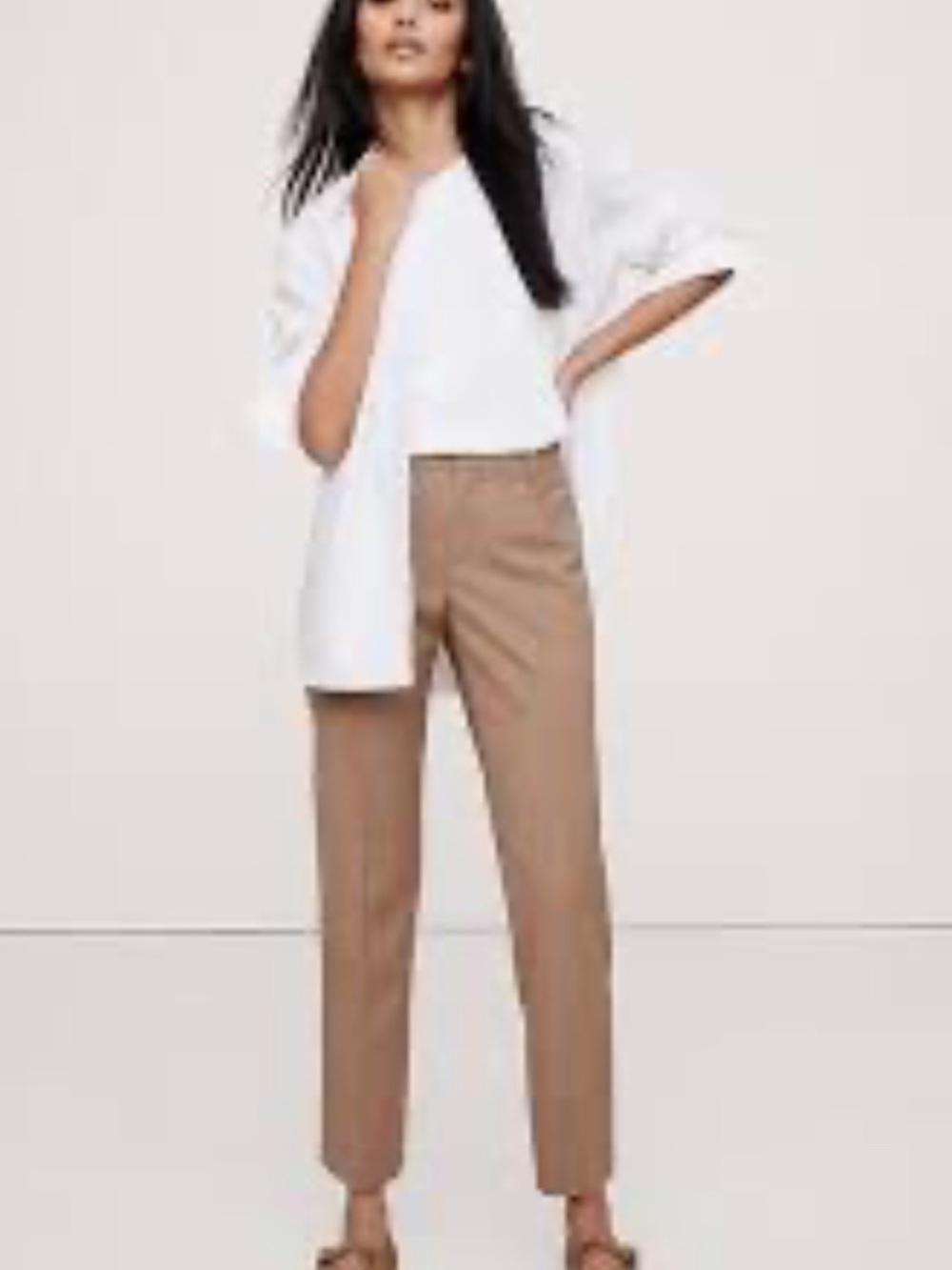 Banana Republic Sienna Slim Wool Ankle Pant Heather Camel
